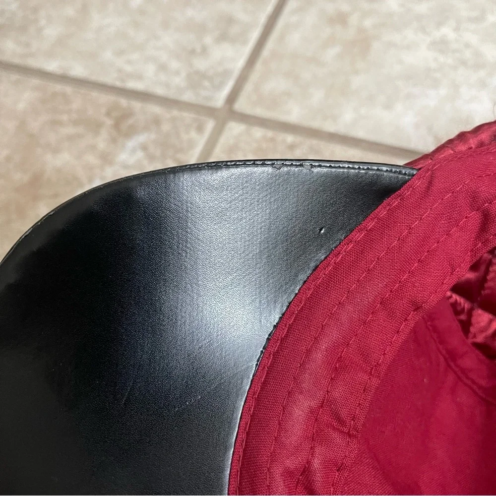Disney‎ Parks Original Red Quilted Hat Black Mickey Rose Ears Beauty & the Beast